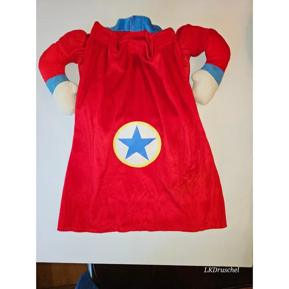 Captain America Dog Costume Red Blue Velour Silver Trim Size XXL